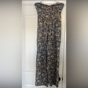BOG Collective strapless Jumpsuit Romper Womens Large Multi-color Floral